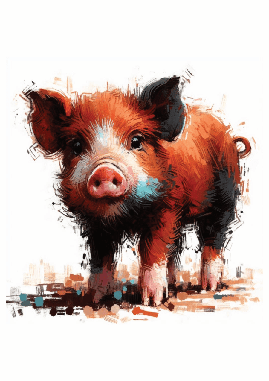 unframed brown piglet wall art