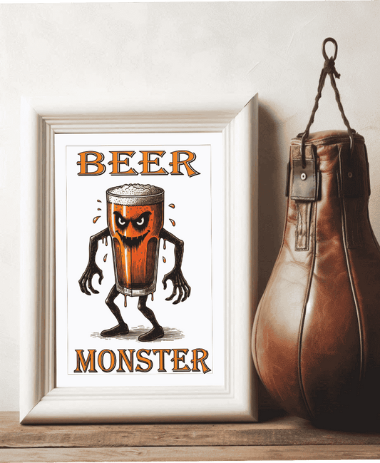 Beer monster unframed wall art