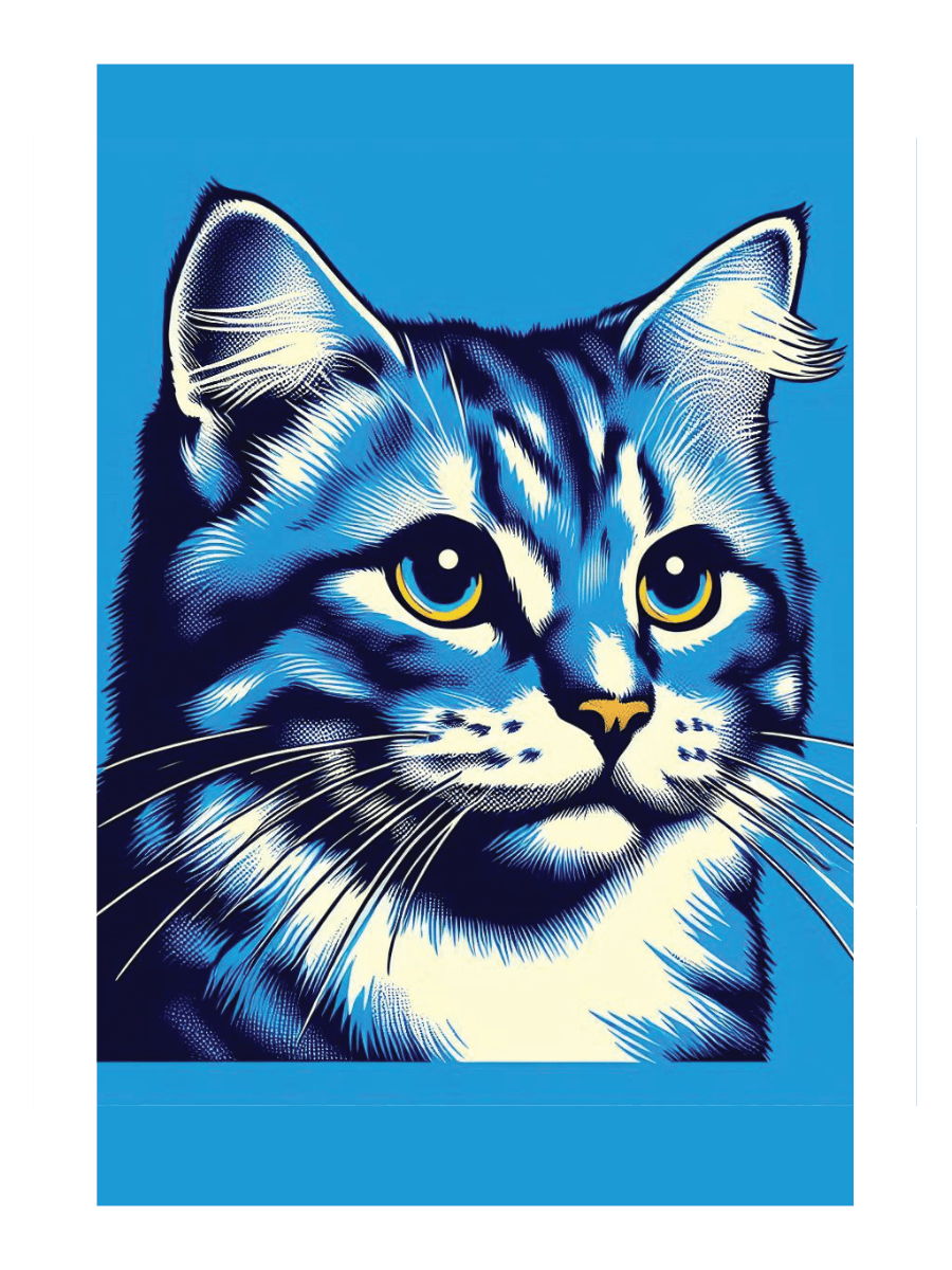 Unframed blue cat art print
