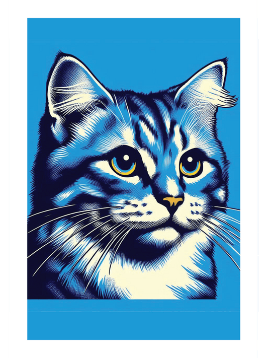 Unframed blue cat art print
