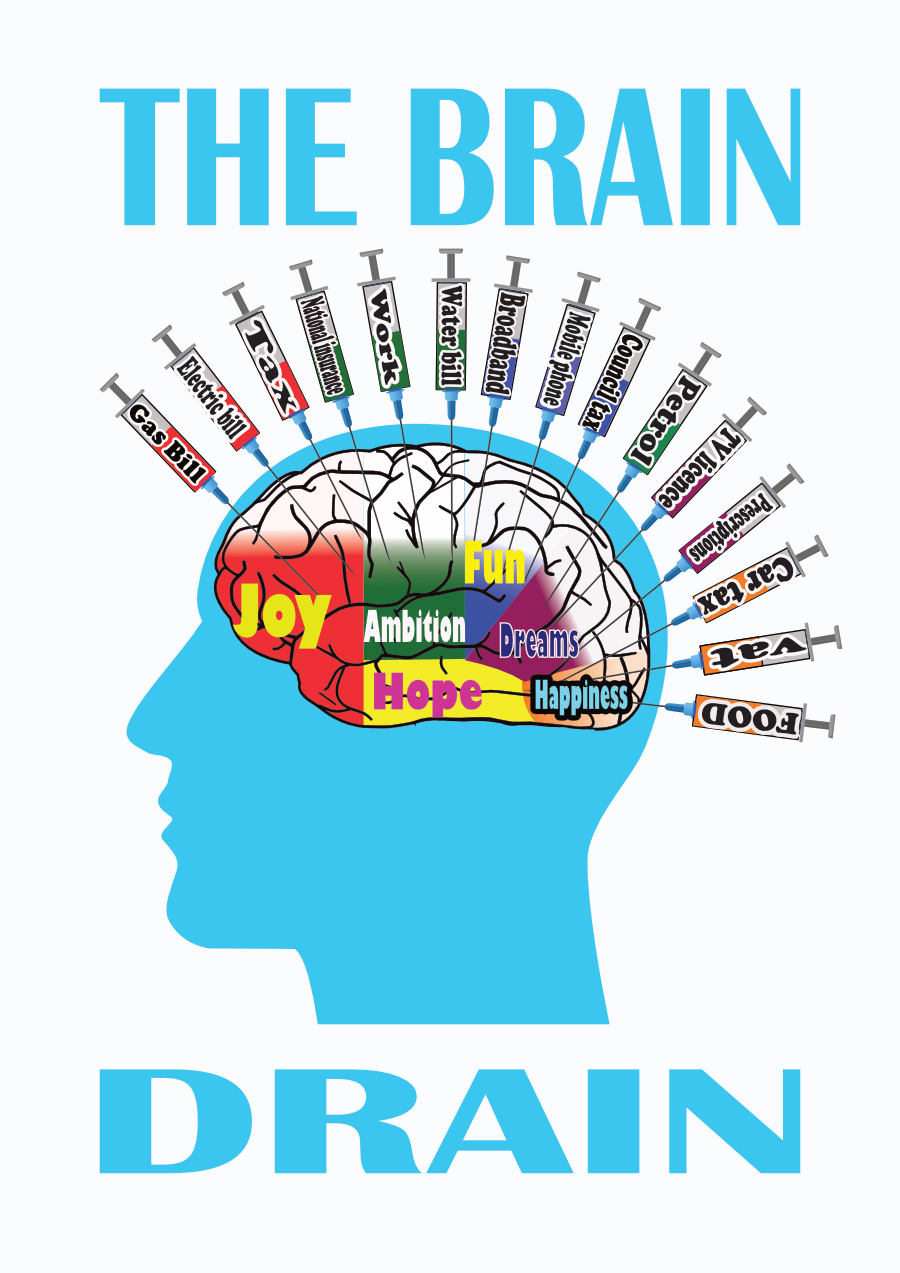 Unframed Brain Drain wall art