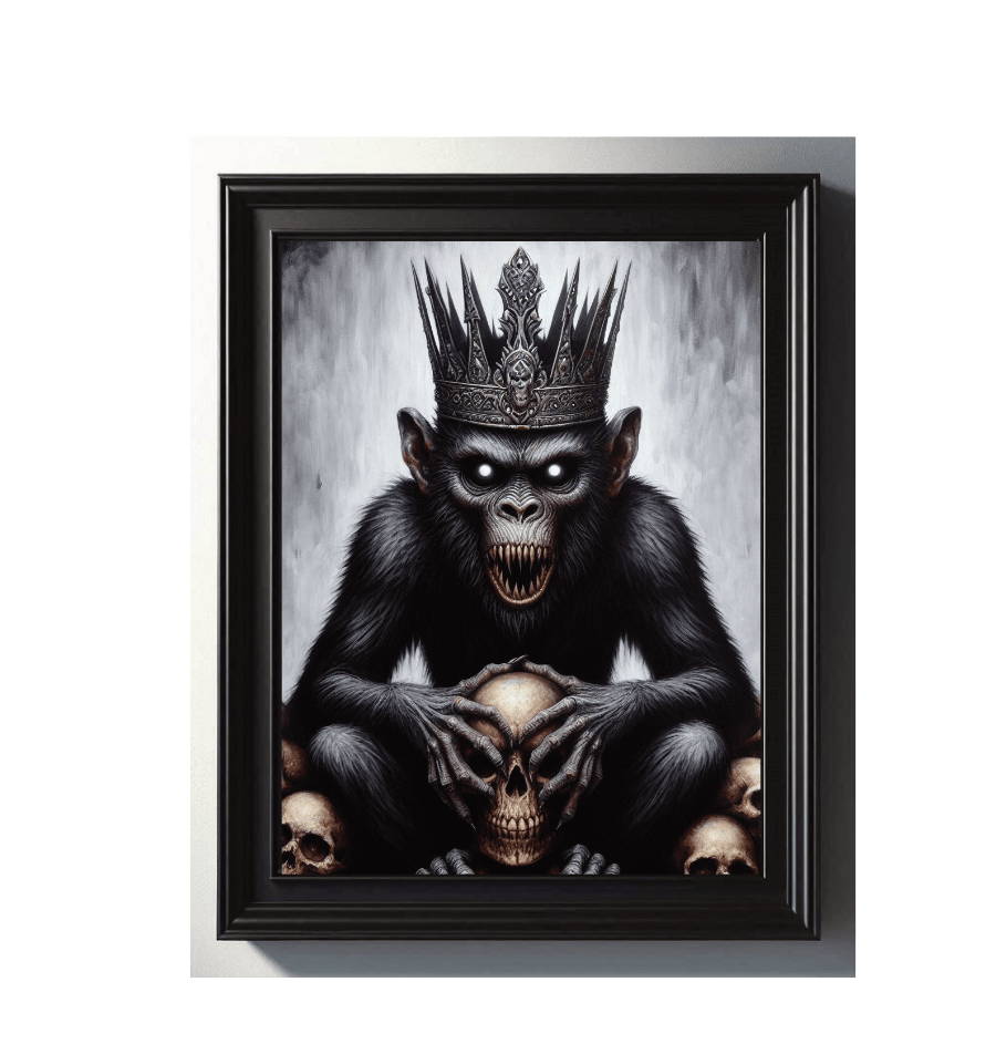 Framed hybrid ape king art print