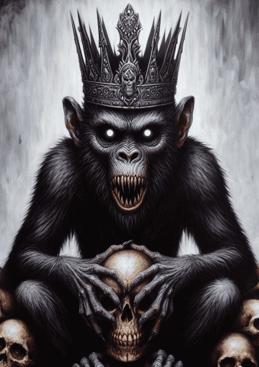 Hybrid Ape King wall art print