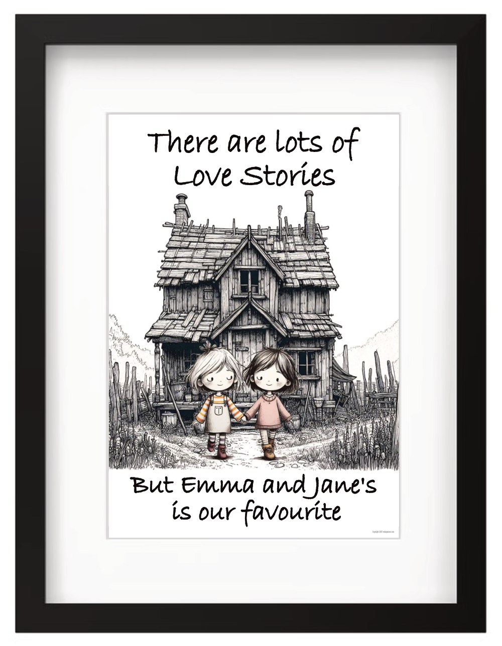 Personalised  Couple Print - Lesbian Wall Art Print