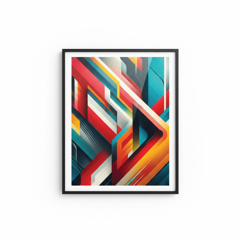 Modernist Wall Art in Black Frame