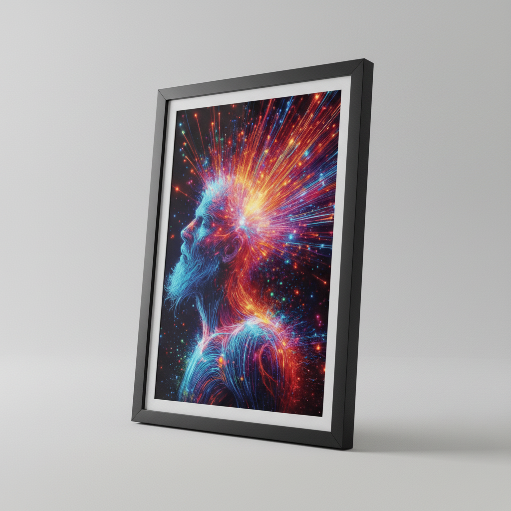 Neon Inspiration Wall Art in Black Frame