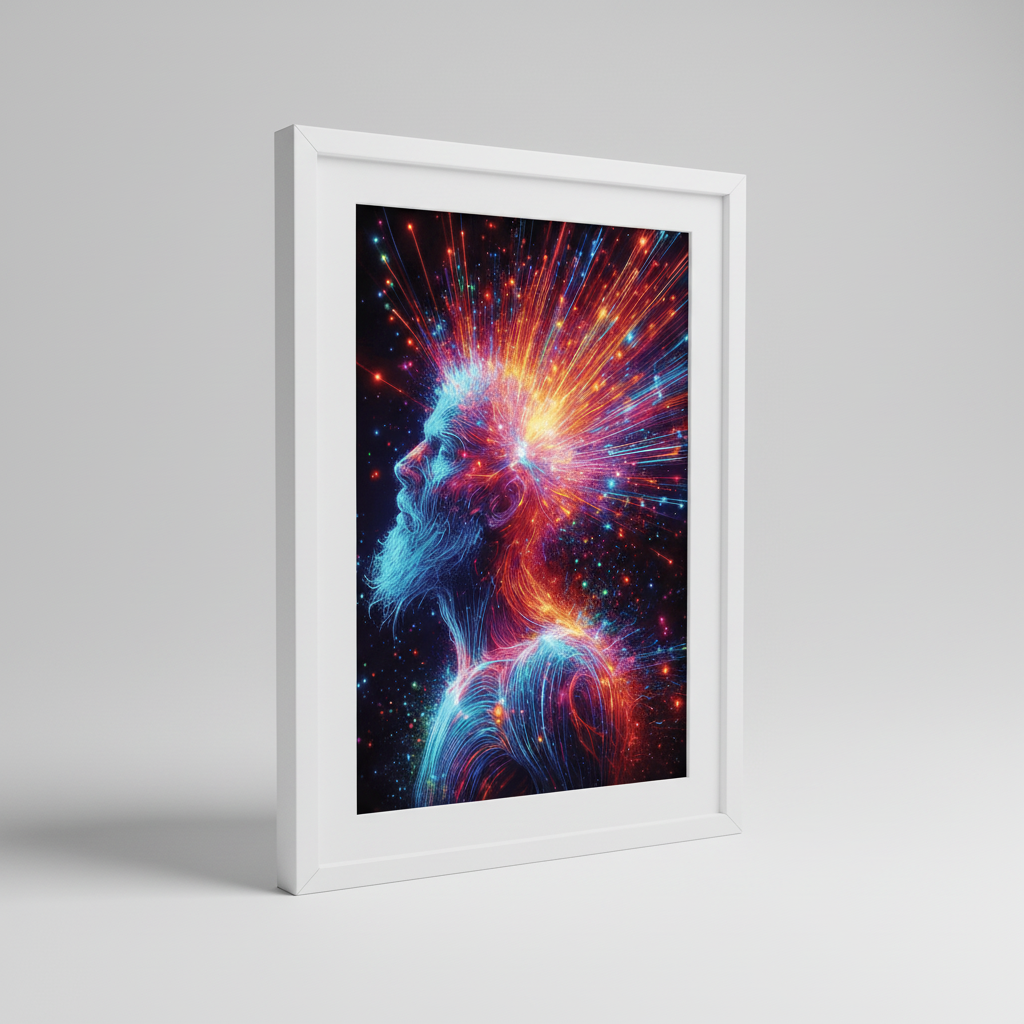 Neon Inspiration Wall Art in White Frame