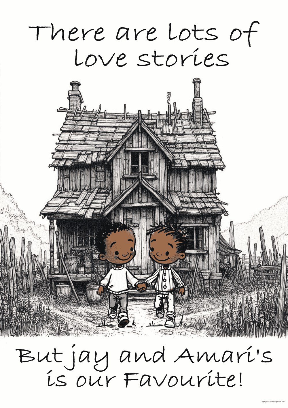 Black Gay Couple's Personalized Print - LGBTQ+