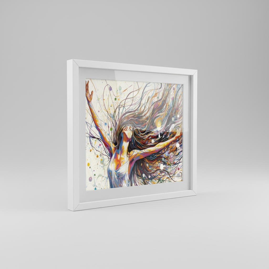 Transcendental Wall Art in White Frame