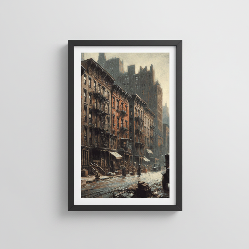Vintage New York City Wall Art in Black Frame